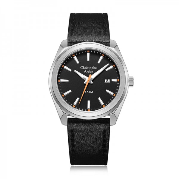 Christophe Arden CA 3001 Silver Black Leather Man MDLSSBAOR